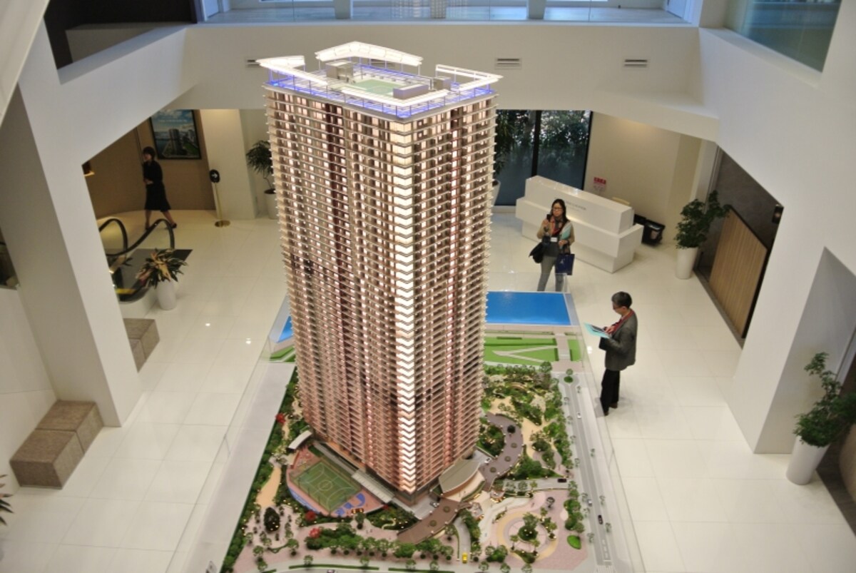 「パークタワー晴海」の完成予想模型