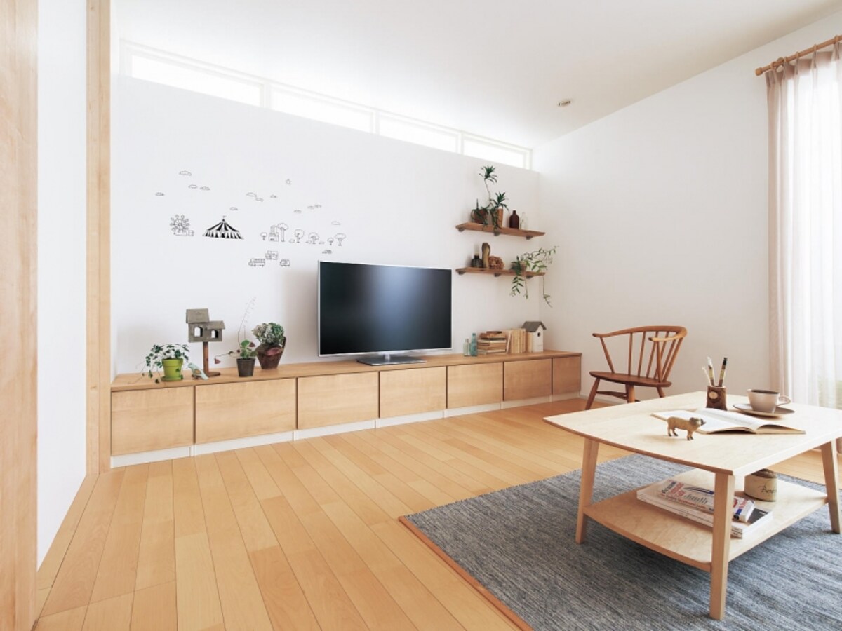 リビング収納の一部分をおもちゃの収納専用にしても。[システムファニチャー キュビオス]　　パナソニックエコソリューションズ　http://sumai.panasonic.jp/
