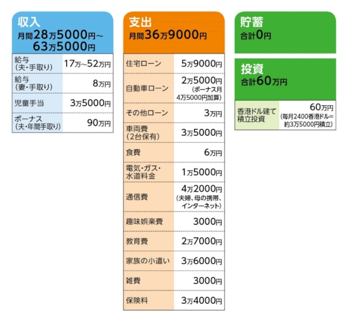 「紫音」さんの家計収支データ