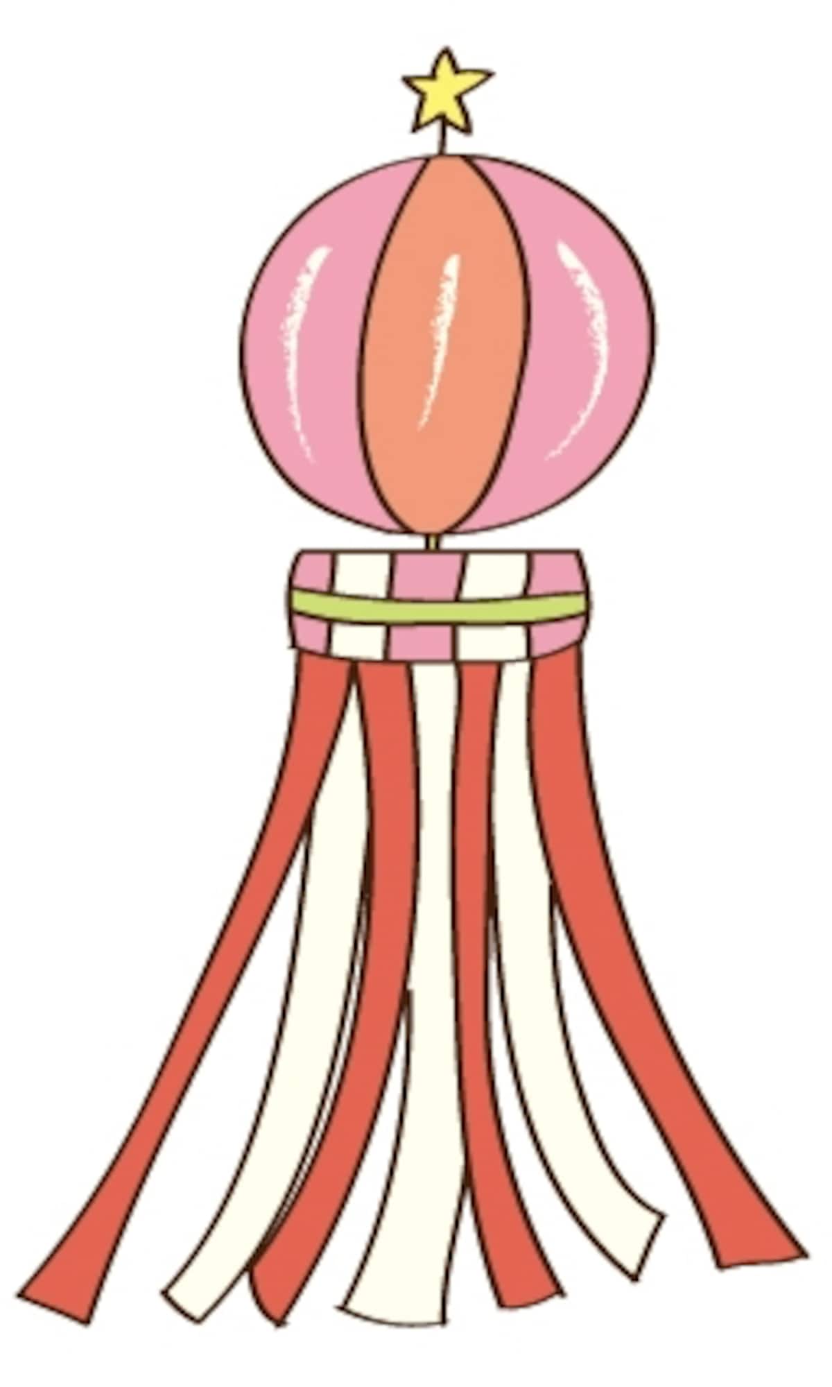 七夕飾り　七夕　イラスト　カラー　かわいい
