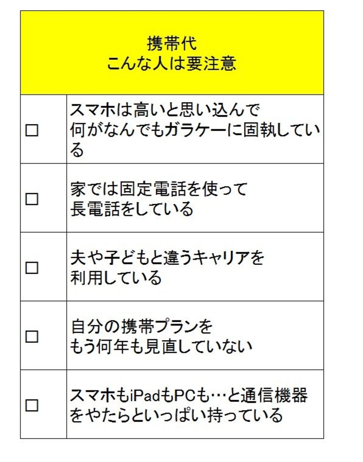 ガラケーかスマホか見極めも大事