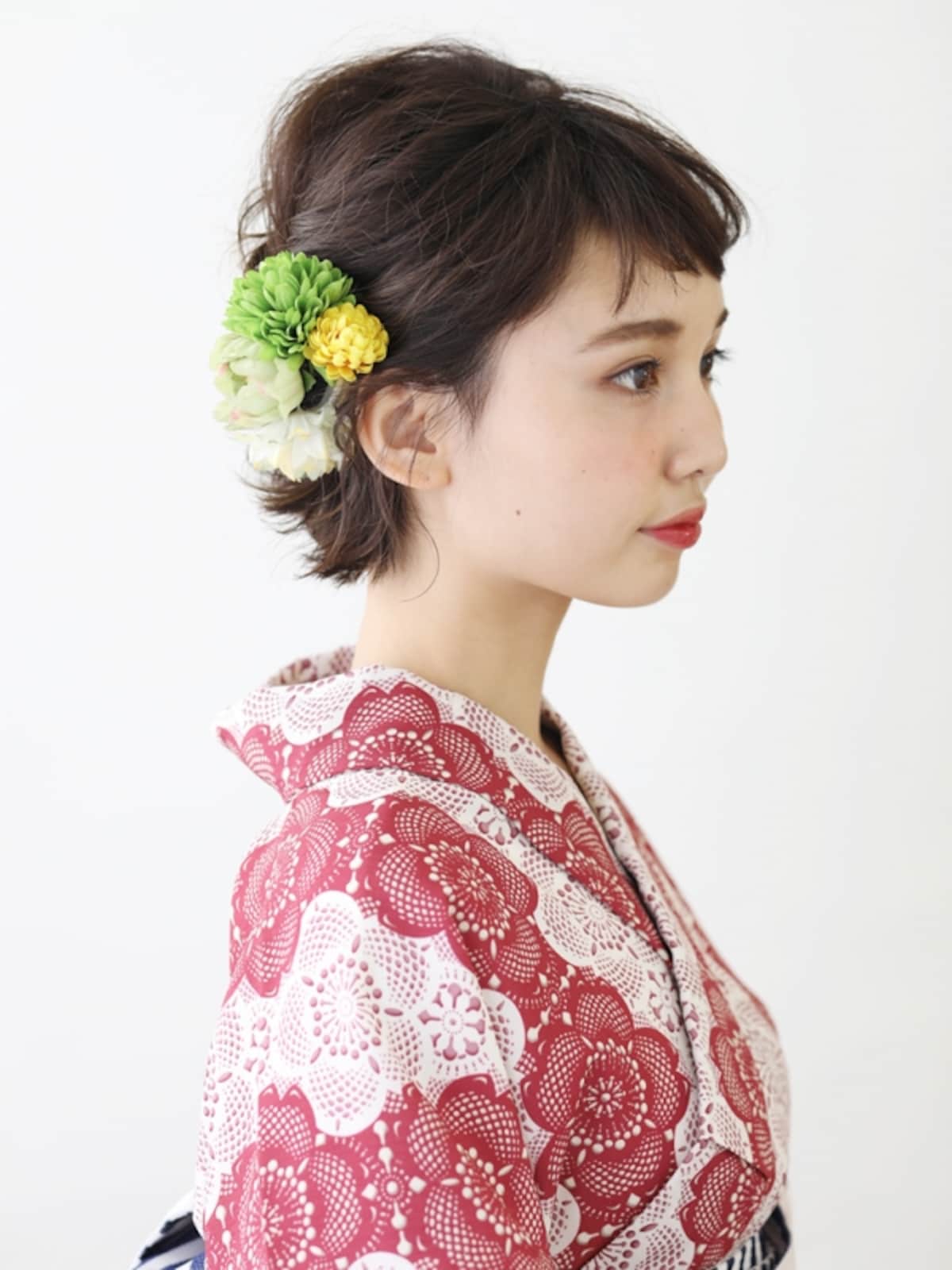 ショートに似合う！外ハネが今っぽい浴衣ヘアアレンジ