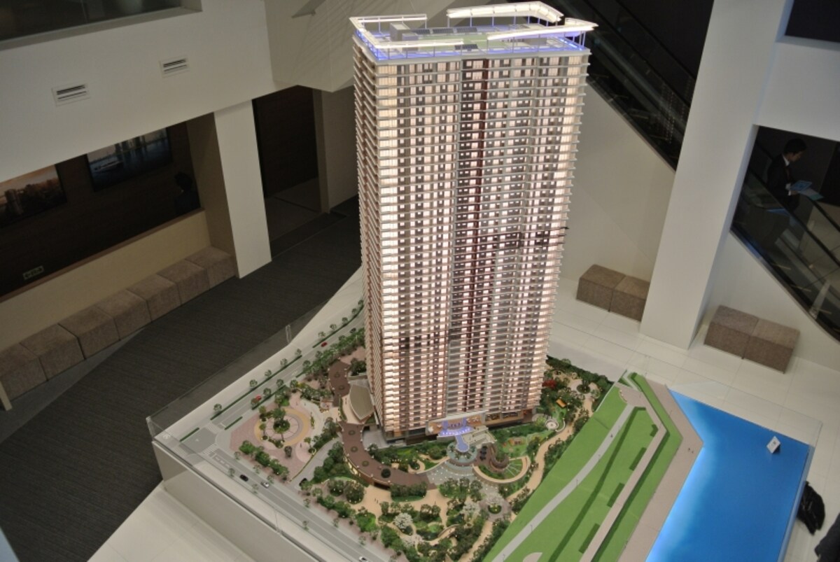 「パークタワー晴海」の完成予想模型
