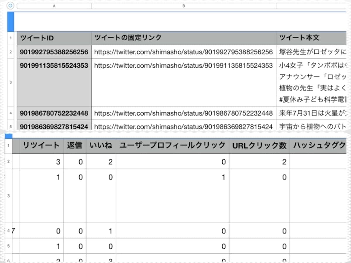 CSVファイルの中身