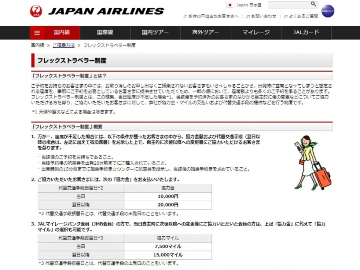 JAL,フレックストラベラー制度,オーバーブッキング