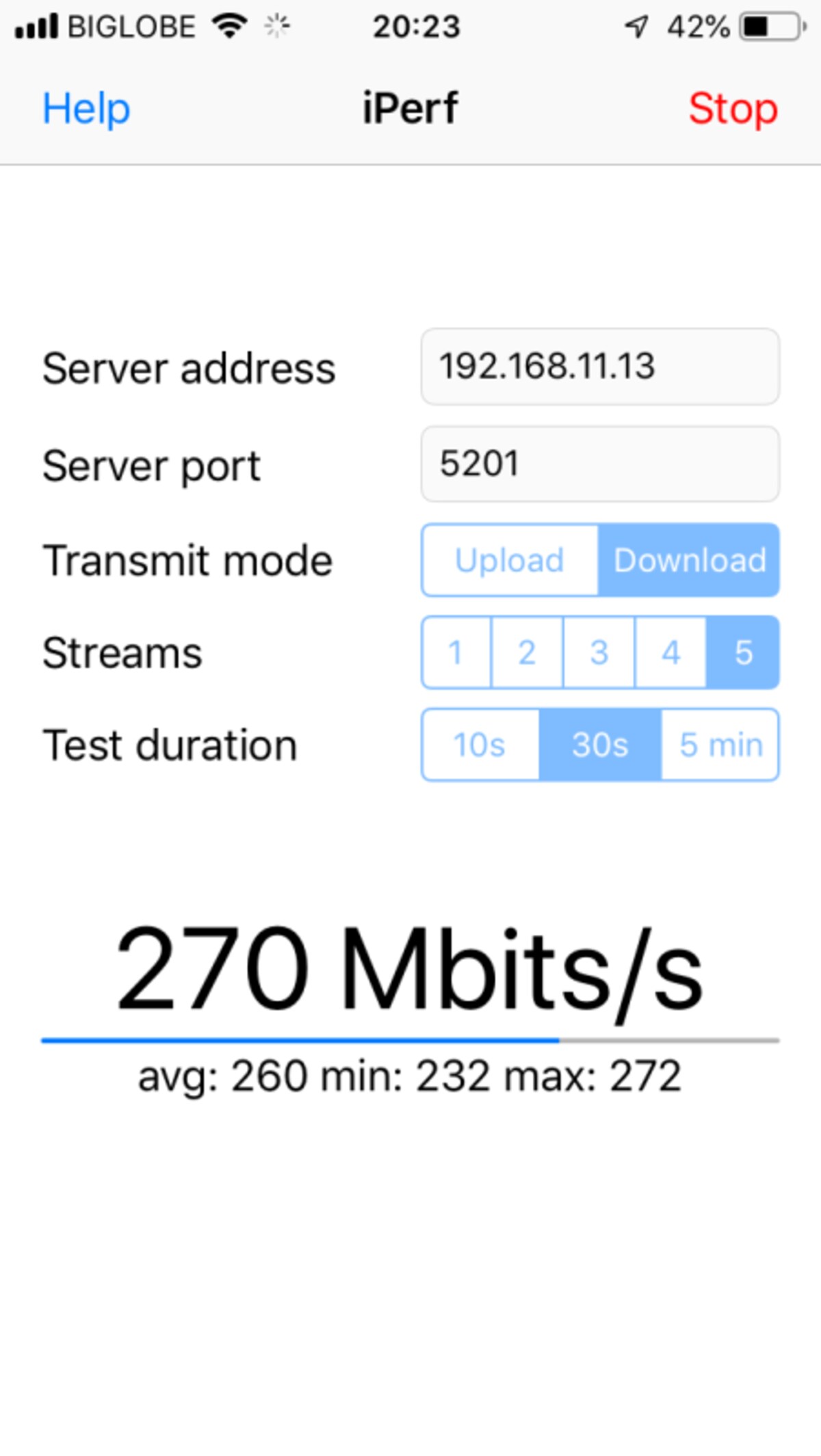 iPerf 3 speed test　利用