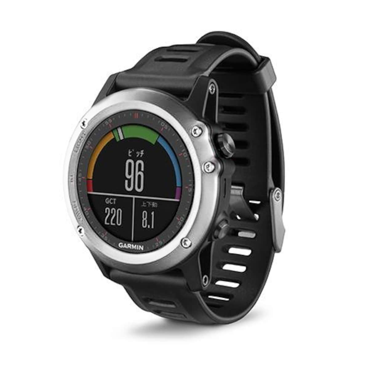 ガーミン「fenix 3J」￥49,000（税抜き）　ケース径51mm、重量約82g、100m完全防水、充電式リチウムイオン