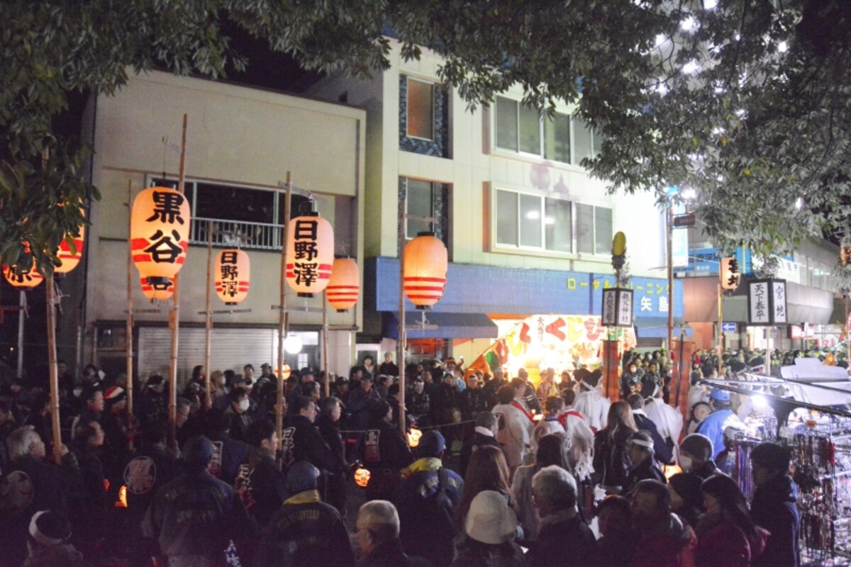 氏子町会の高張提灯行列