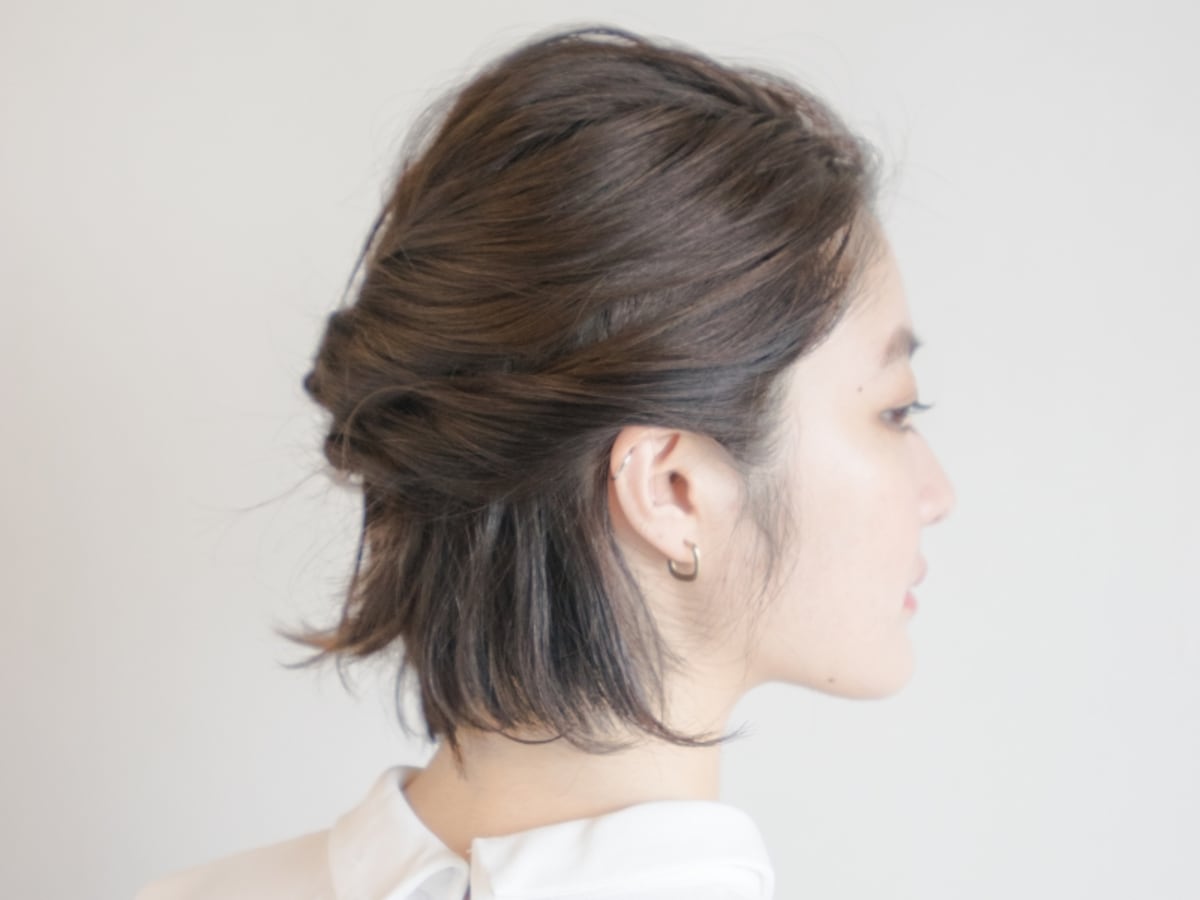 ボブヘアでもできる！ゴム2つで簡単ローハーフアップ