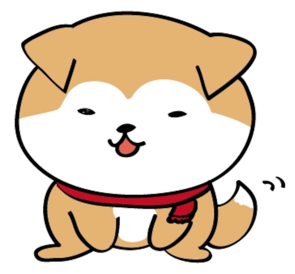 日本犬　イラスト　年賀状　カラー　かわいい