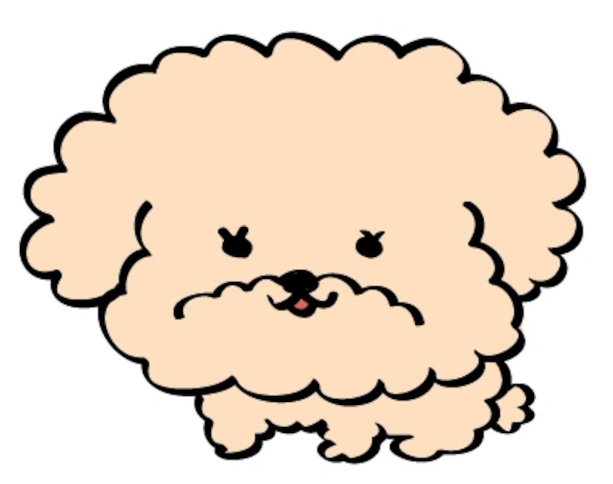 トイプードル　イラスト　年賀状　カラー　かわいい