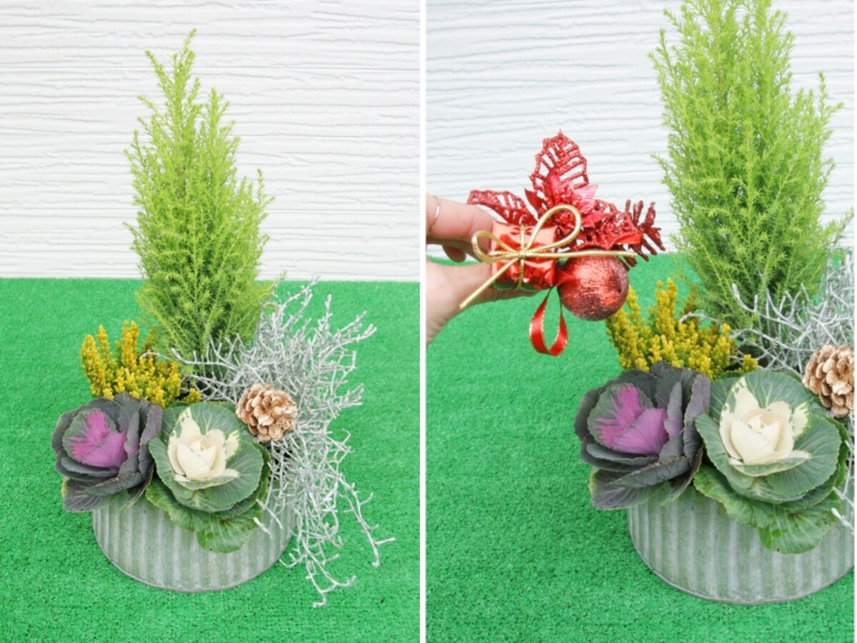 寄せ植えでクリスマス
