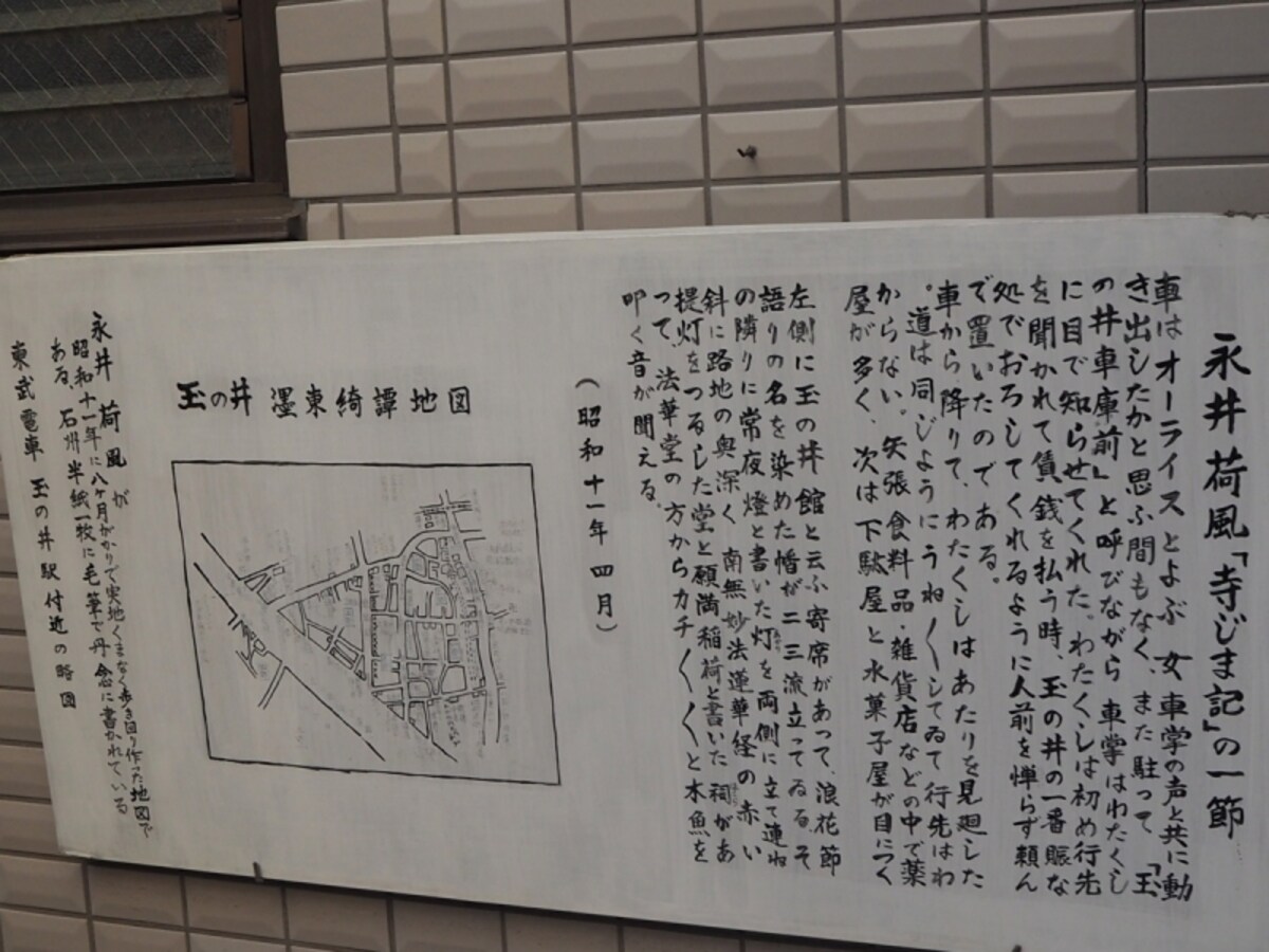 『墨東奇譚』の取材で描いた玉ノ井の地図も紹介されている
