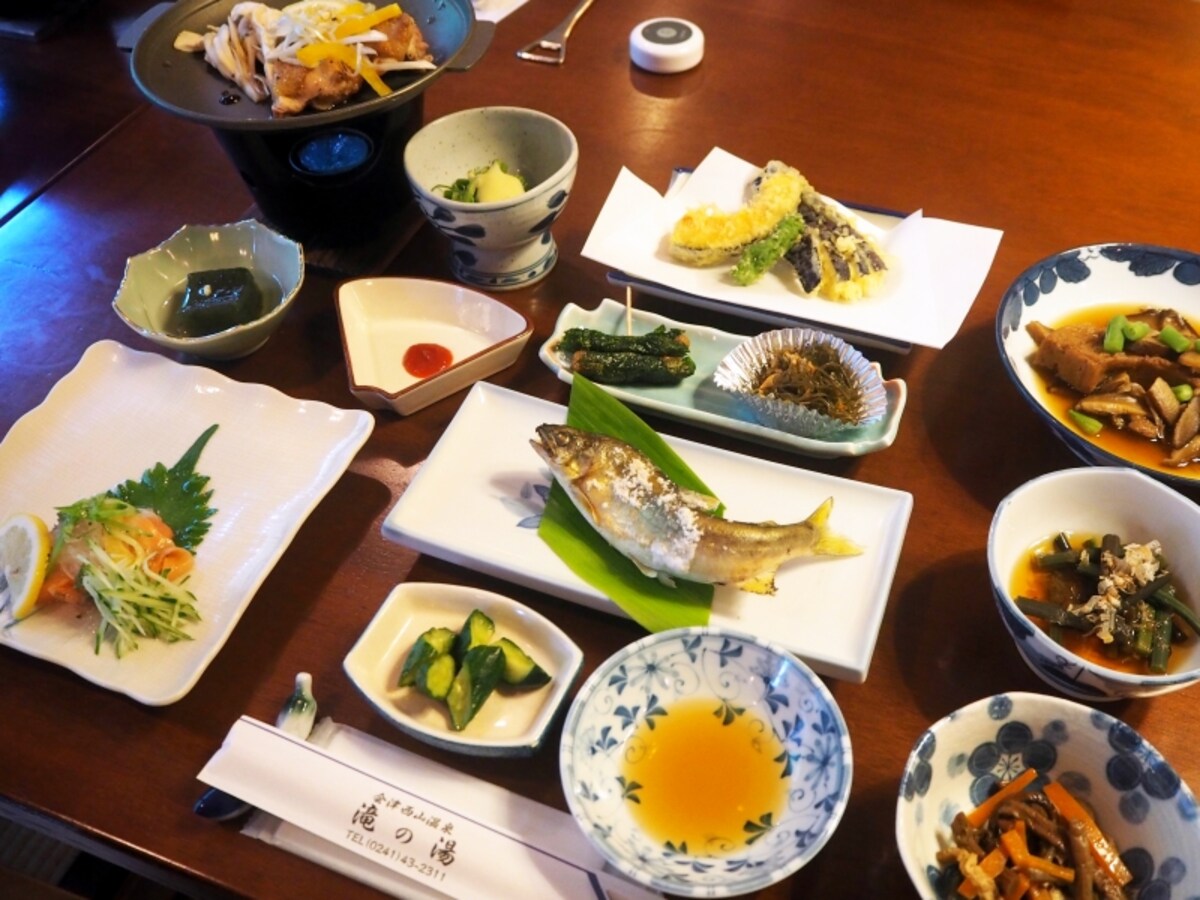 西山温泉.食事.滝の湯.夕食....