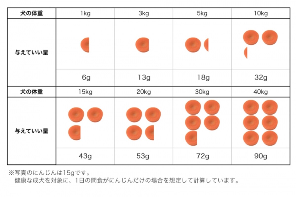 犬　にんじん　食べて良い　量　病気　薬　食べ合わせ