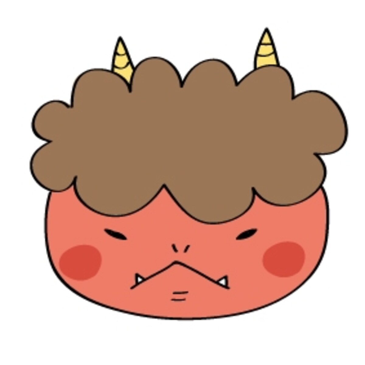 怒った赤鬼　イラスト　カラー　かわいい