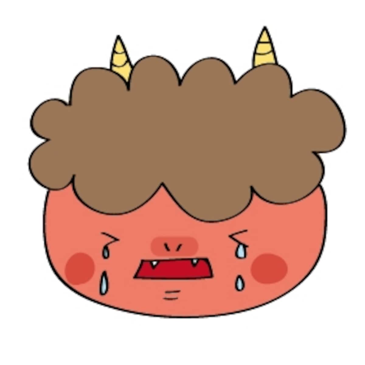泣いている赤鬼　イラスト　カラー　かわいい