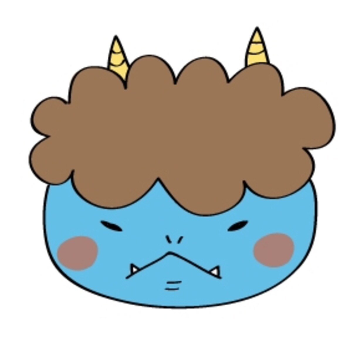 怒った青鬼　イラスト　カラー　かわいい
