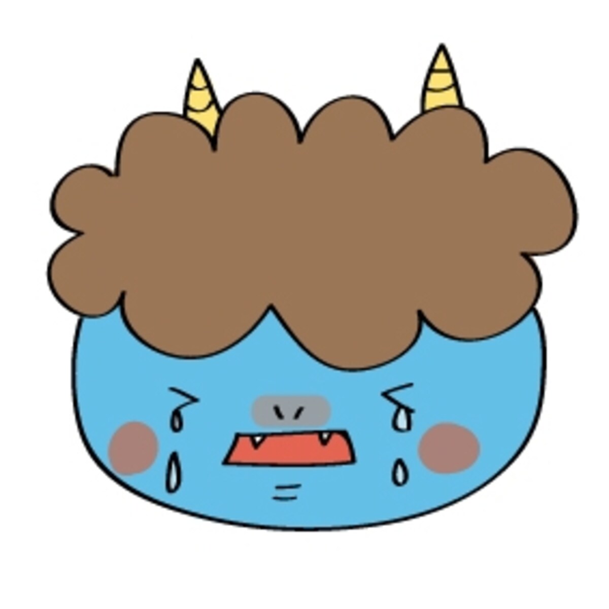 泣いている青鬼　イラスト　カラー　かわいい