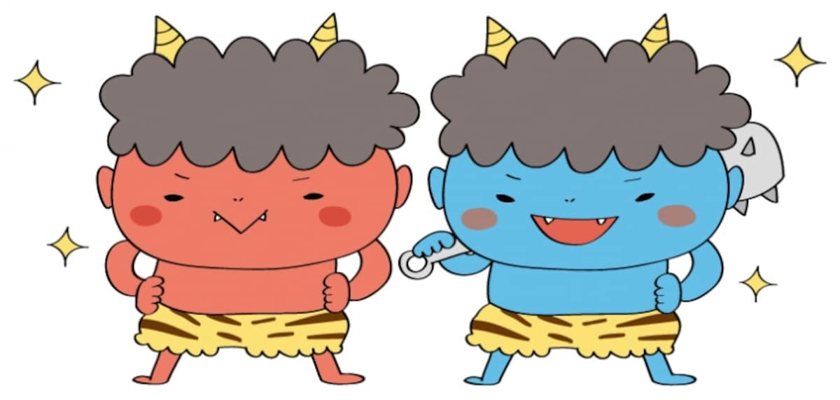 カラー/赤鬼と青鬼です。