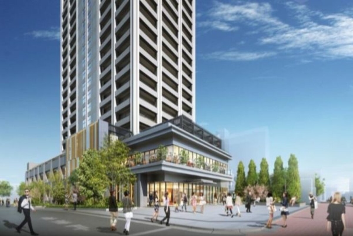 「千住一丁目地区第一種市街地再開発事業」の完成予想ＣＧ