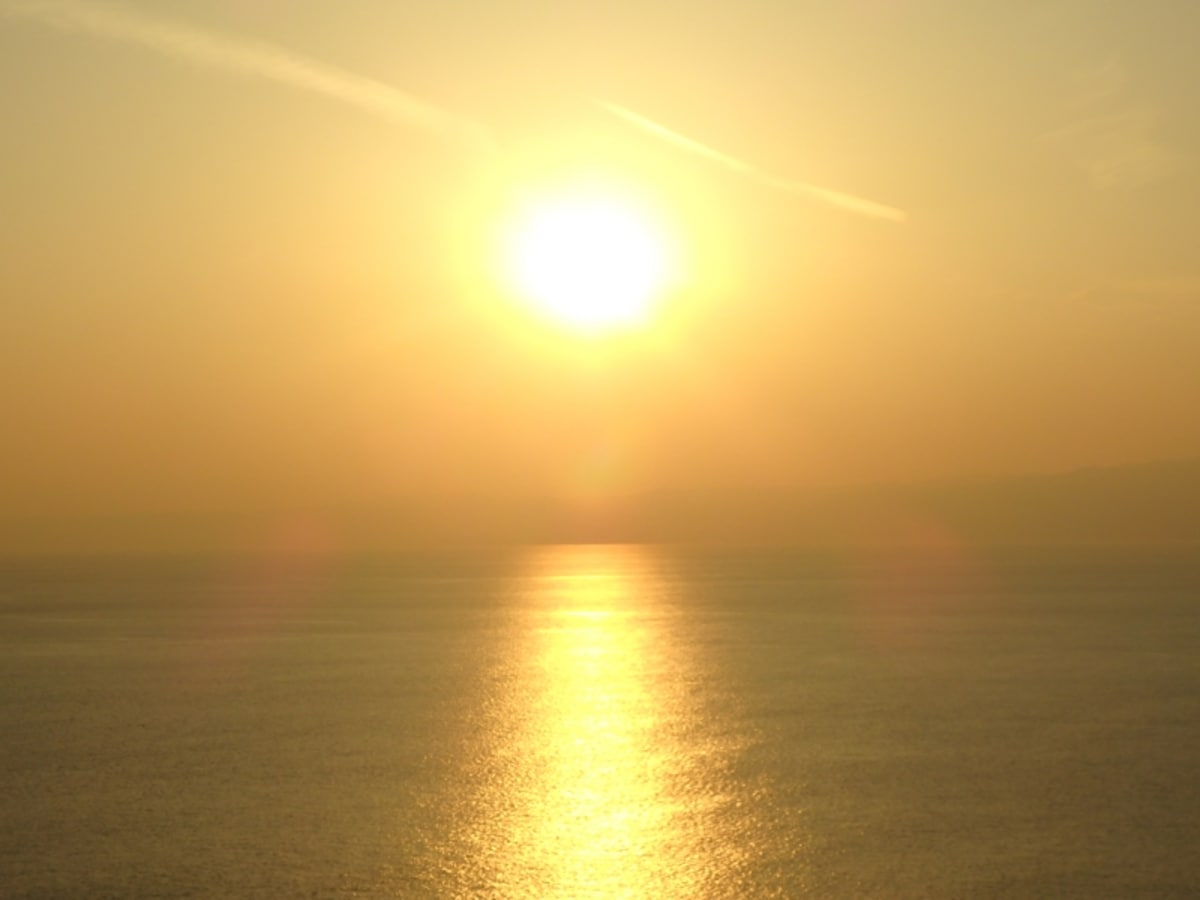江の島シ―キャンドルから望む夕陽