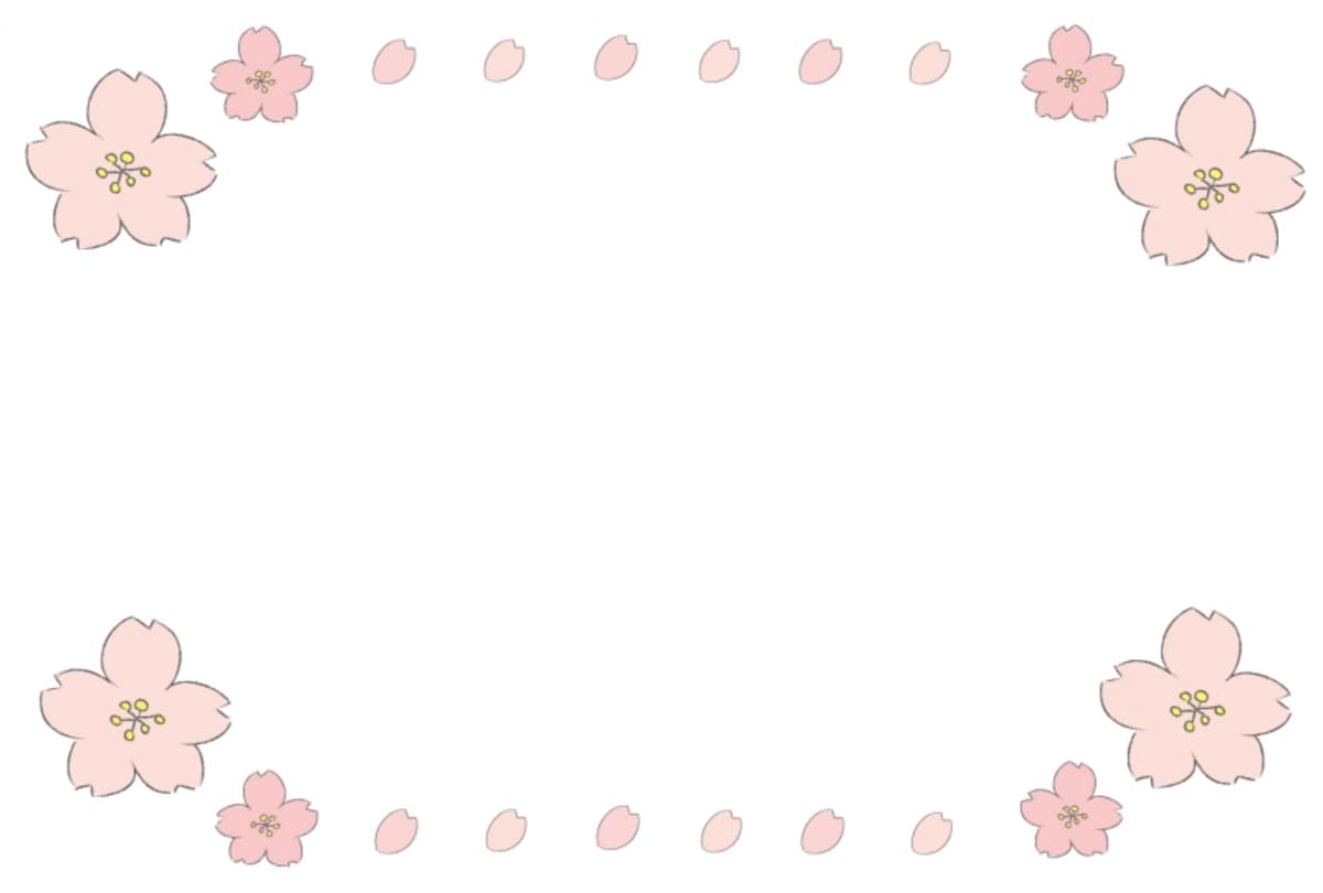 フレーム　桜　イラスト　カラー　かわいい