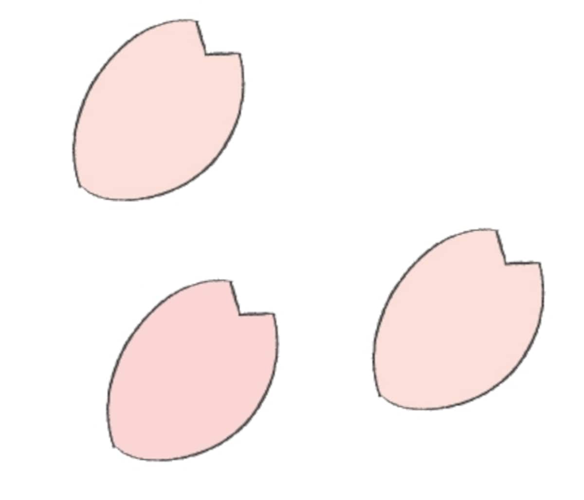 桜の花びら　イラスト　カラー　かわいい