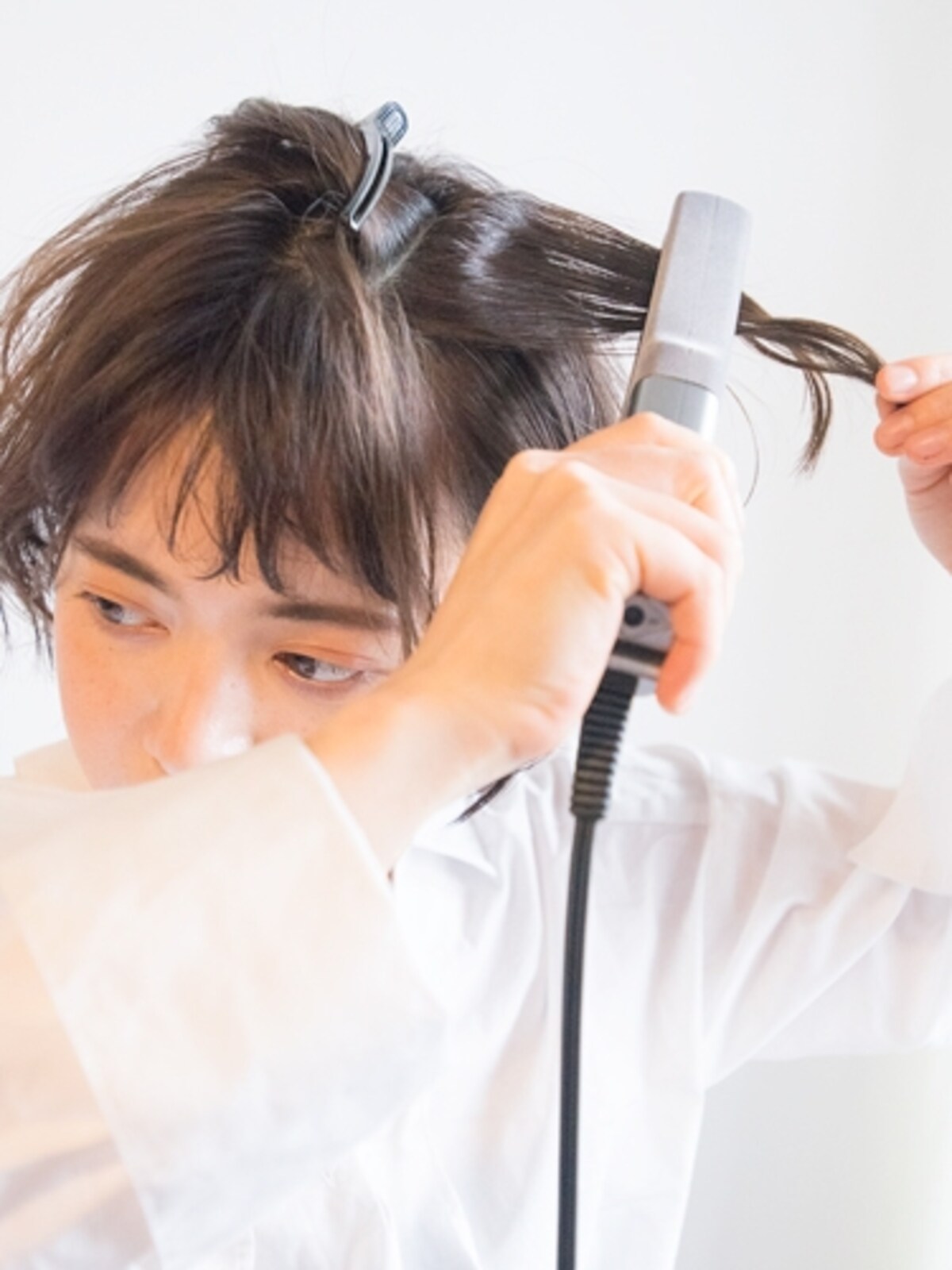 中間のクセを伸ばす