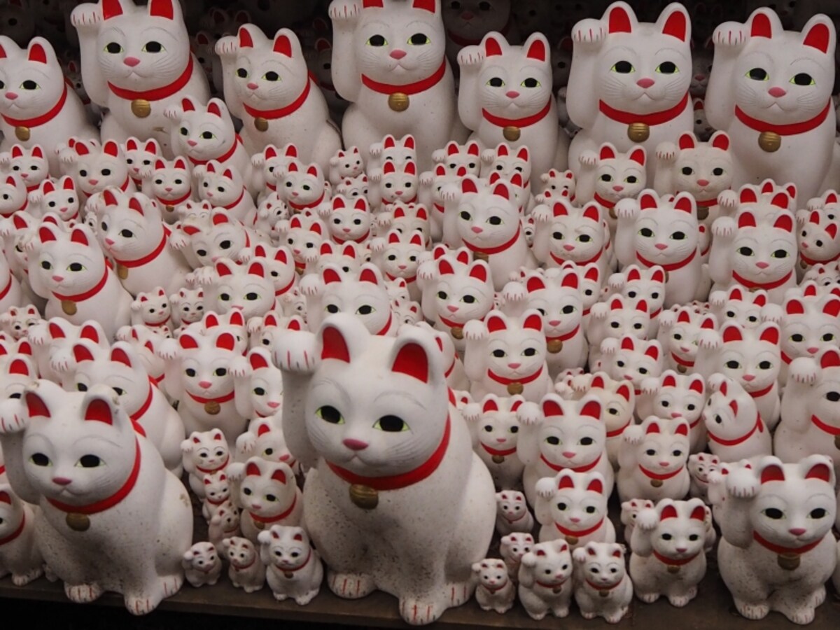 願いのかなった人が返納にした招き猫