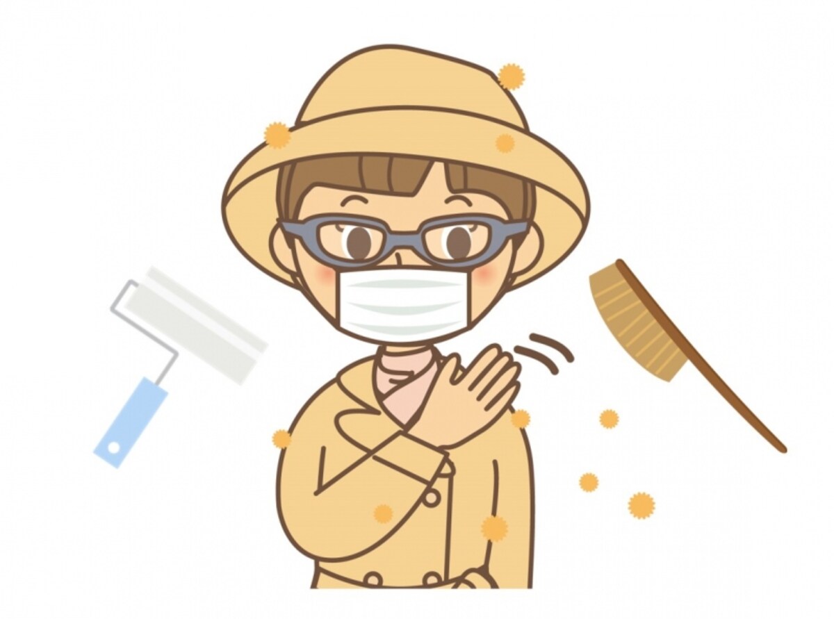 外出の際は眼鏡とマスクをかけ、帰宅したら花粉を払い落としましょう