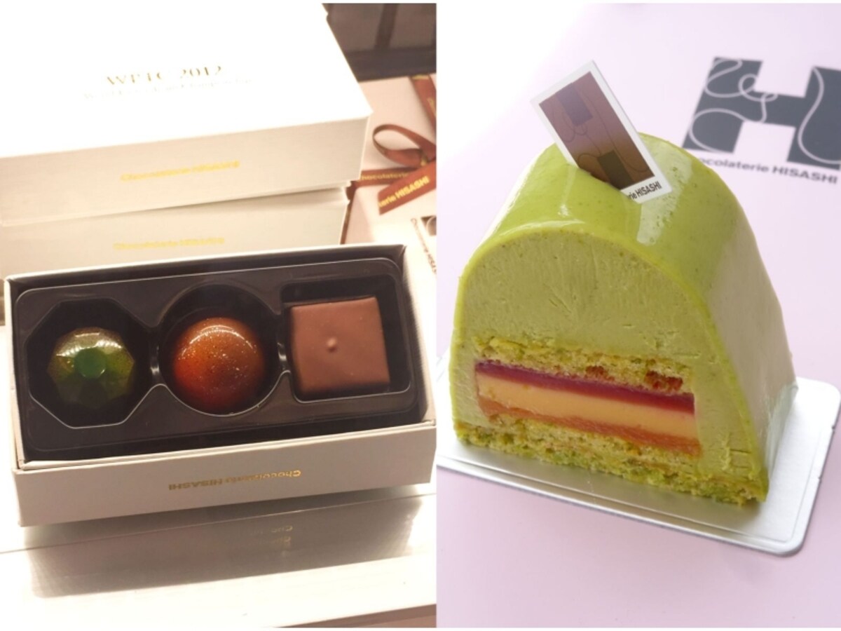 「ショコラトリー ヒサシ」に並ぶ、世界大会優勝作品のボンボンショコラやチョコレートケーキに注目
