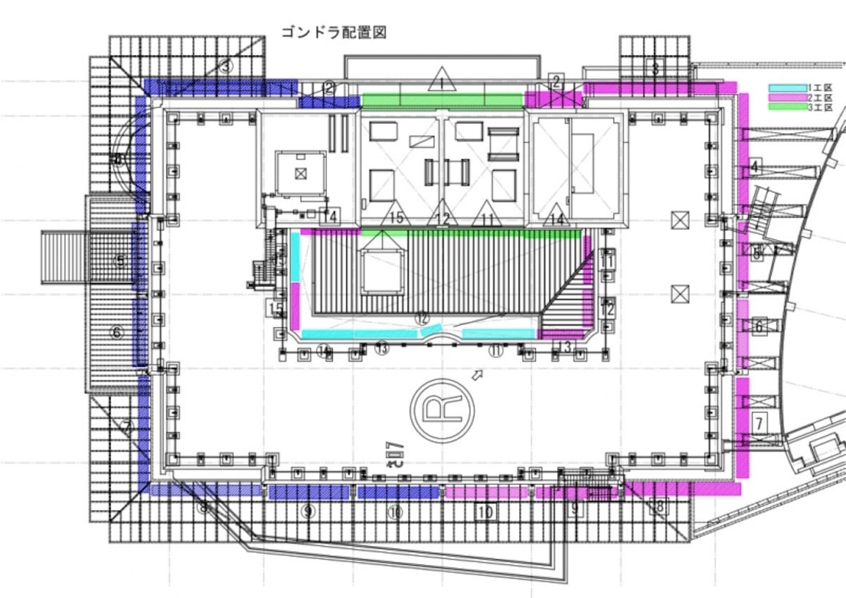  ゴンドラの配置図