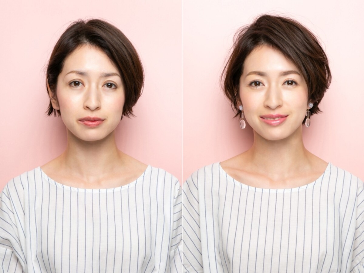 左が老けて見えるNGメイク、右が若々しく見えるOKメイク