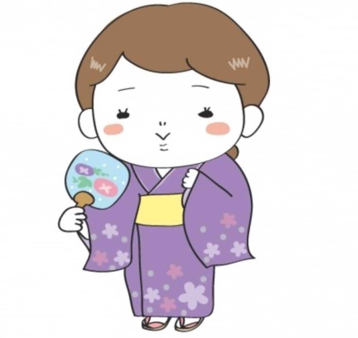 夏　イラスト　かわいい　フリー　無料　浴衣　女性　