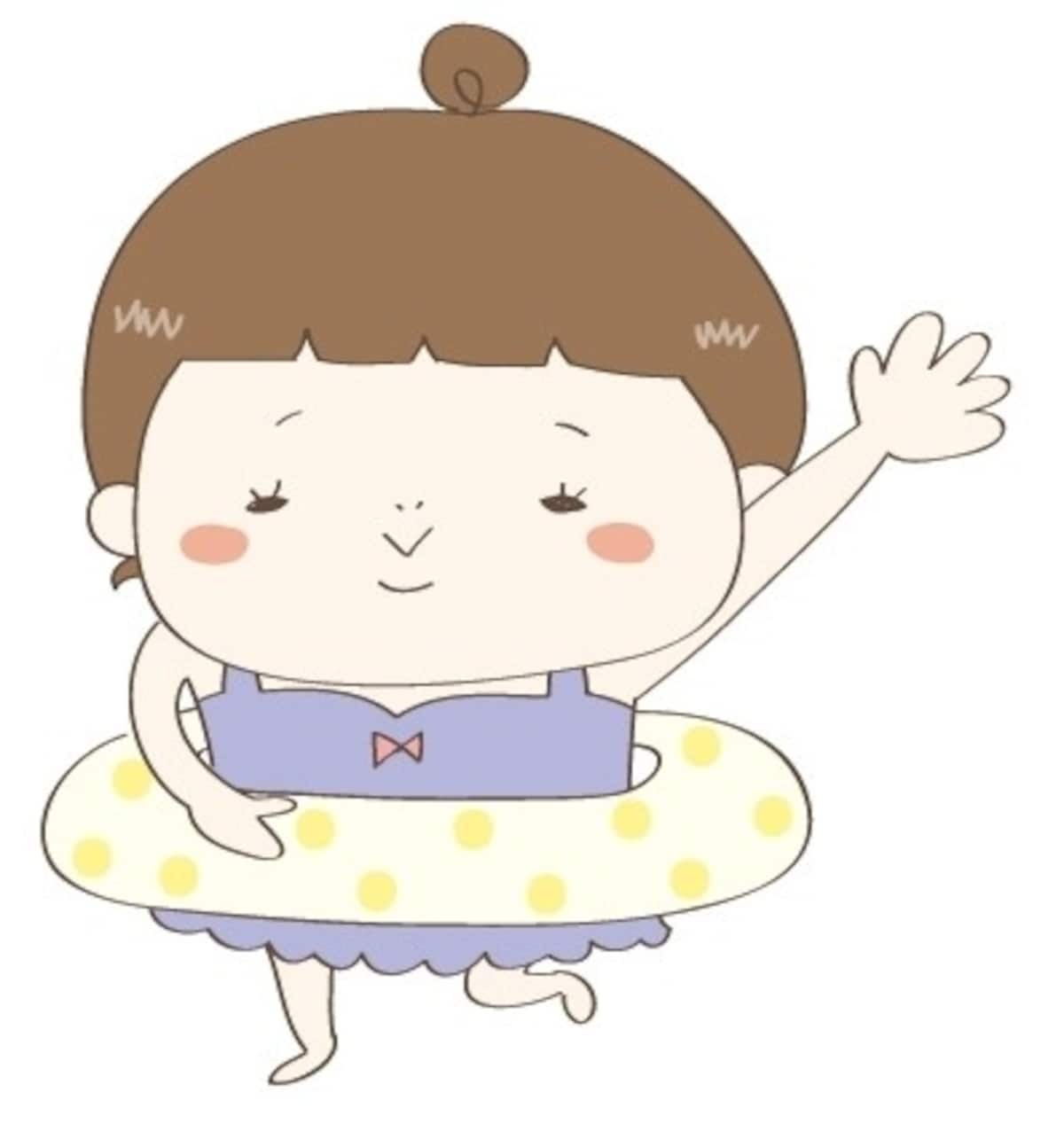 夏　イラスト　かわいい　フリー　無料　水着　女の子