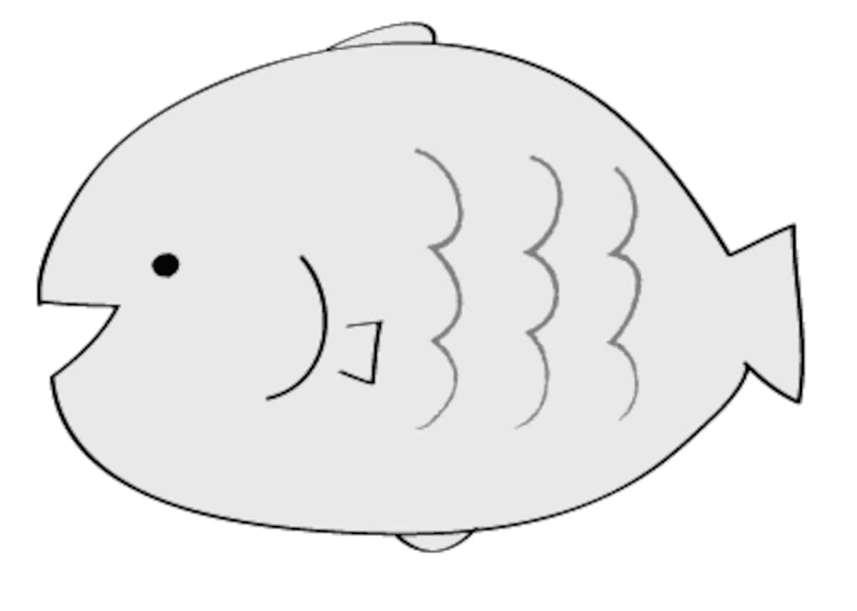 モノクロ　魚　夏　イラスト　フリー　かわいい