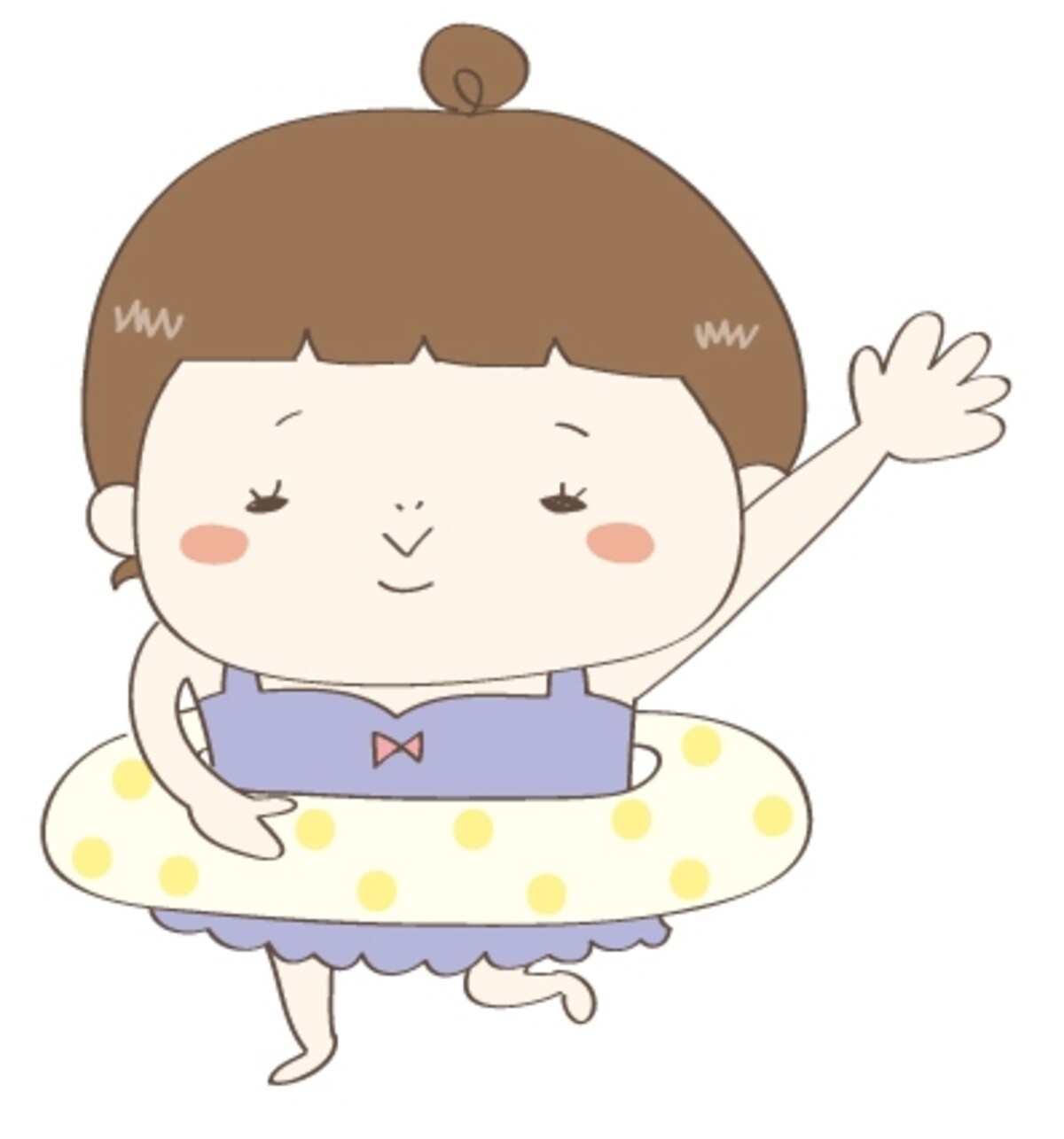 カラー　水着　女の子　　夏　イラスト　フリー　かわいい