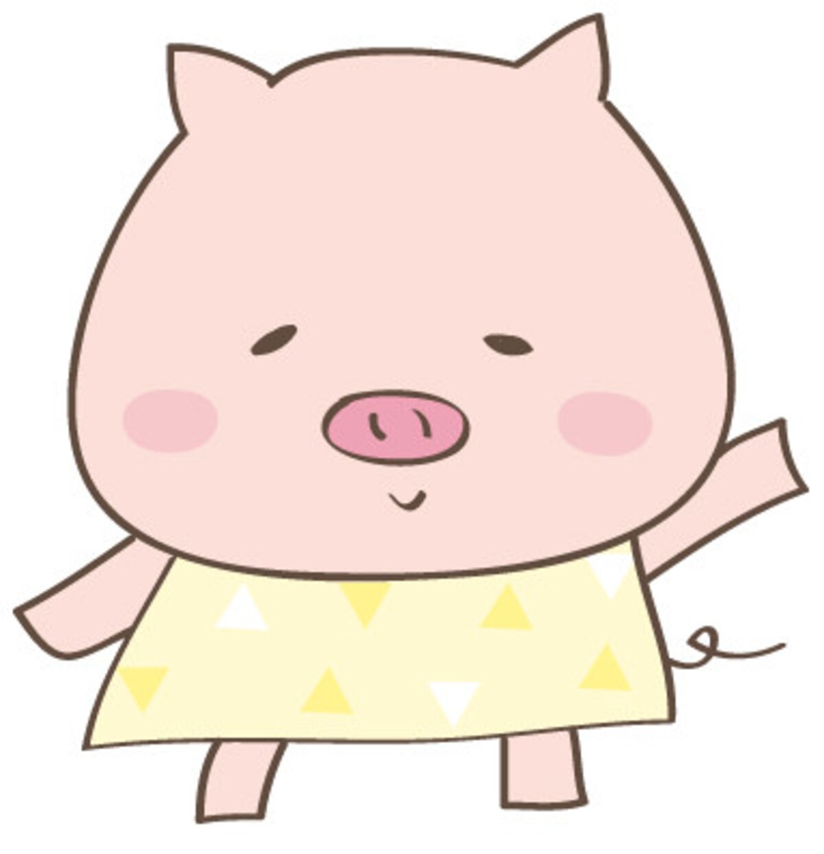 ぶた　動物　イラスト　カラー　かわいい