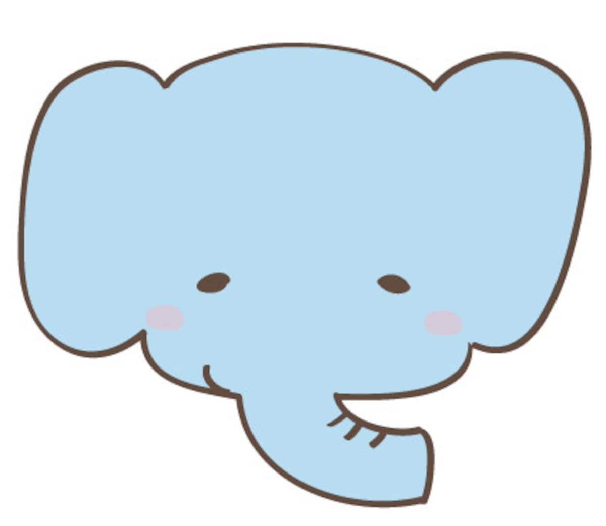 ぞう　動物　イラスト　カラー　かわいい