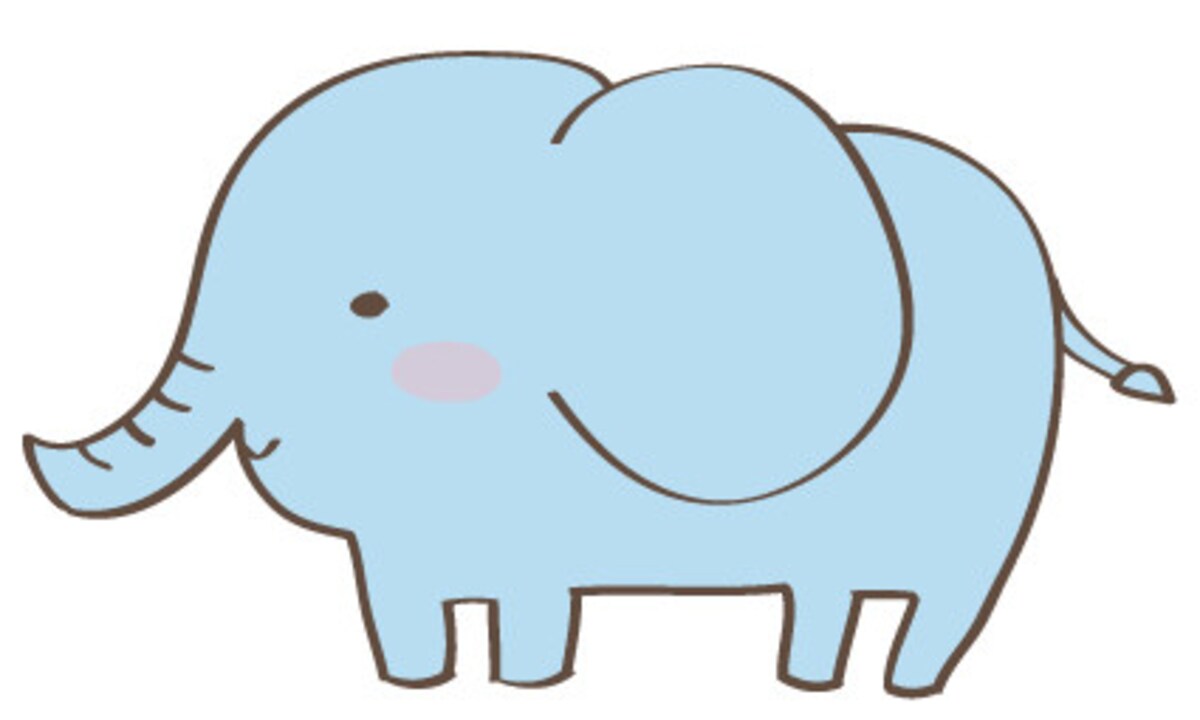 ぞう　動物　イラスト　カラー　かわいい