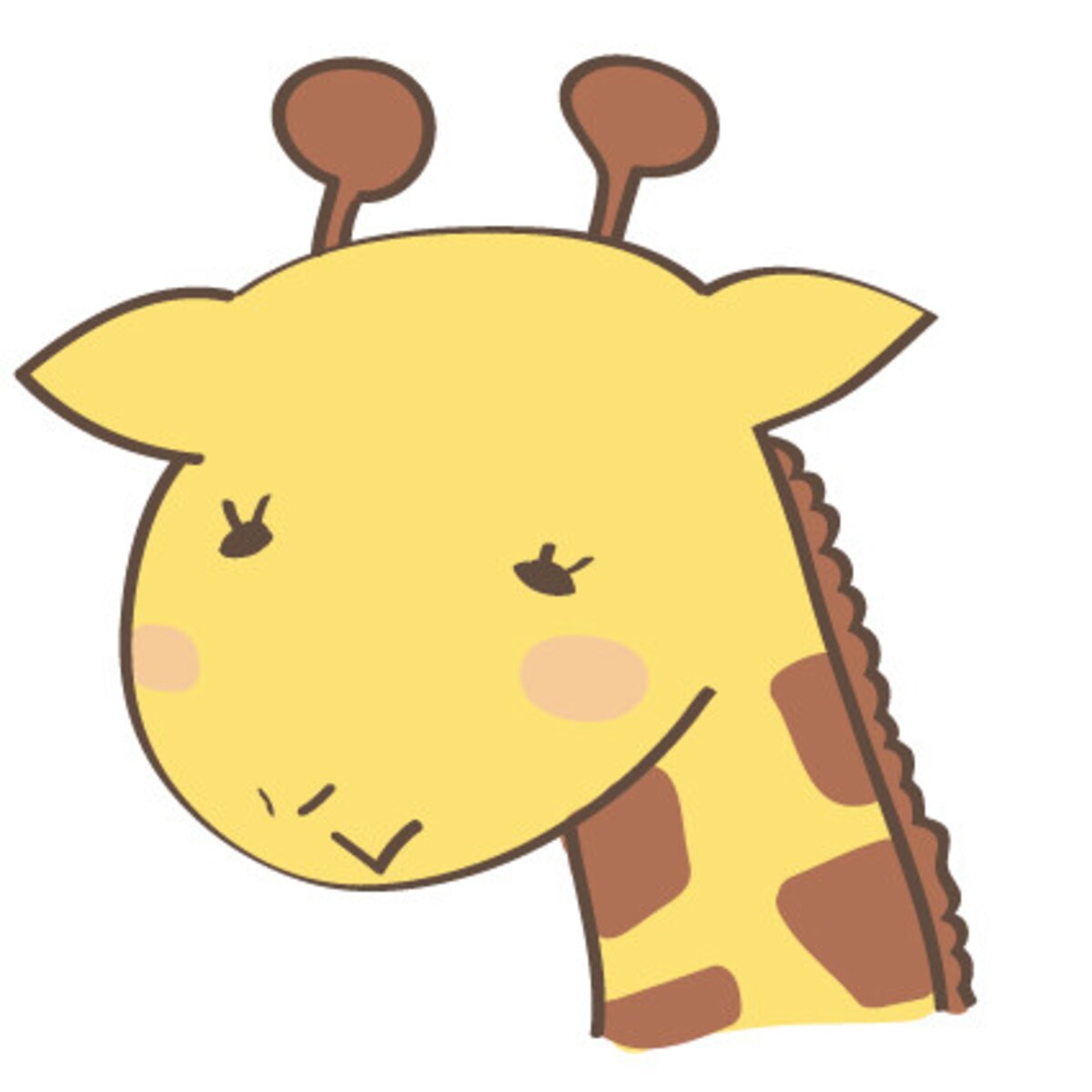 キリン　動物　イラスト　カラー　かわいい