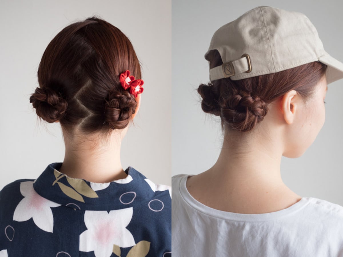 子供の髪型はお団子2つ！浴衣や帽子に似合う簡単ヘアアレンジ