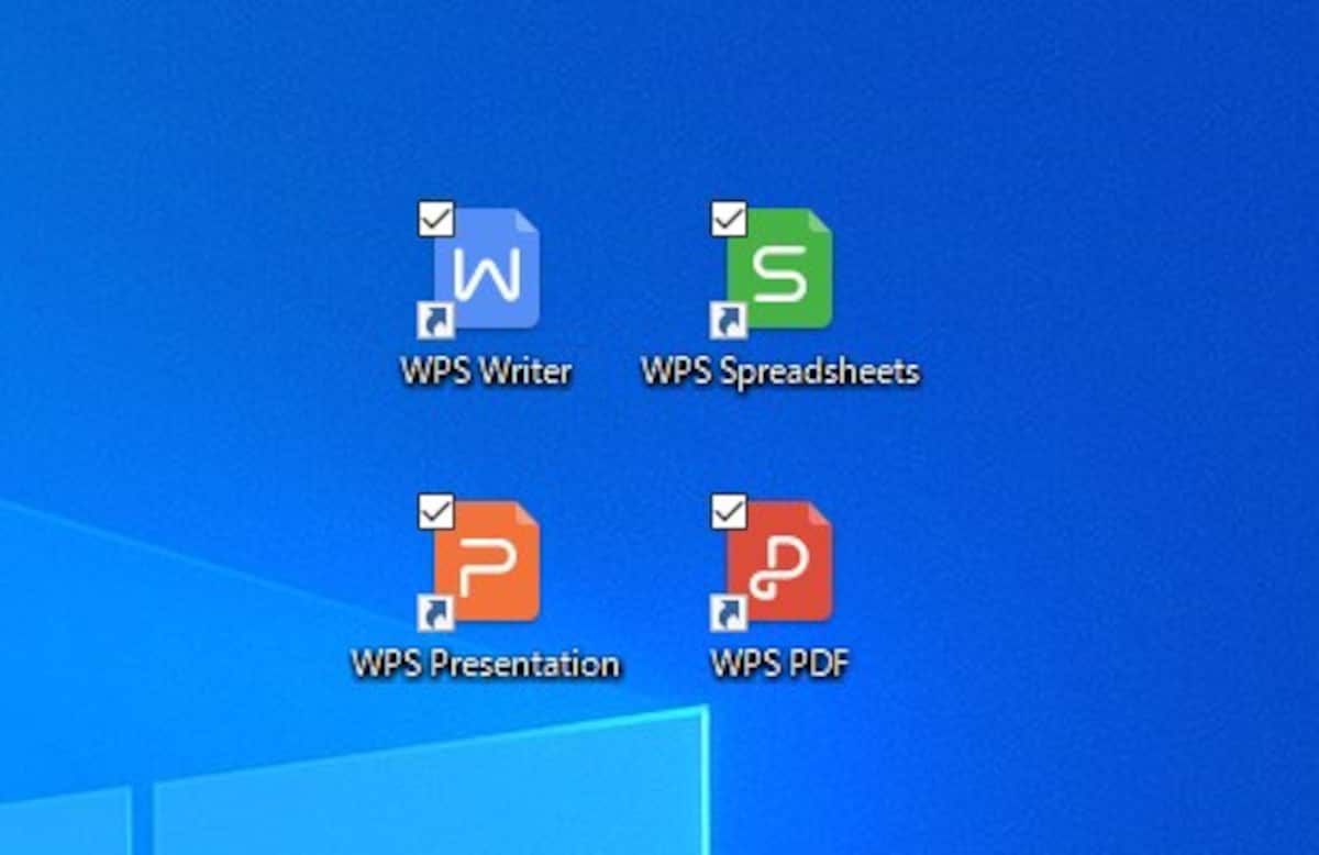 マルチコンポーネントモード：「WPS Writer」や「WPS Spreadsheets」などのアプリケーションごとのアイコンが用意されます