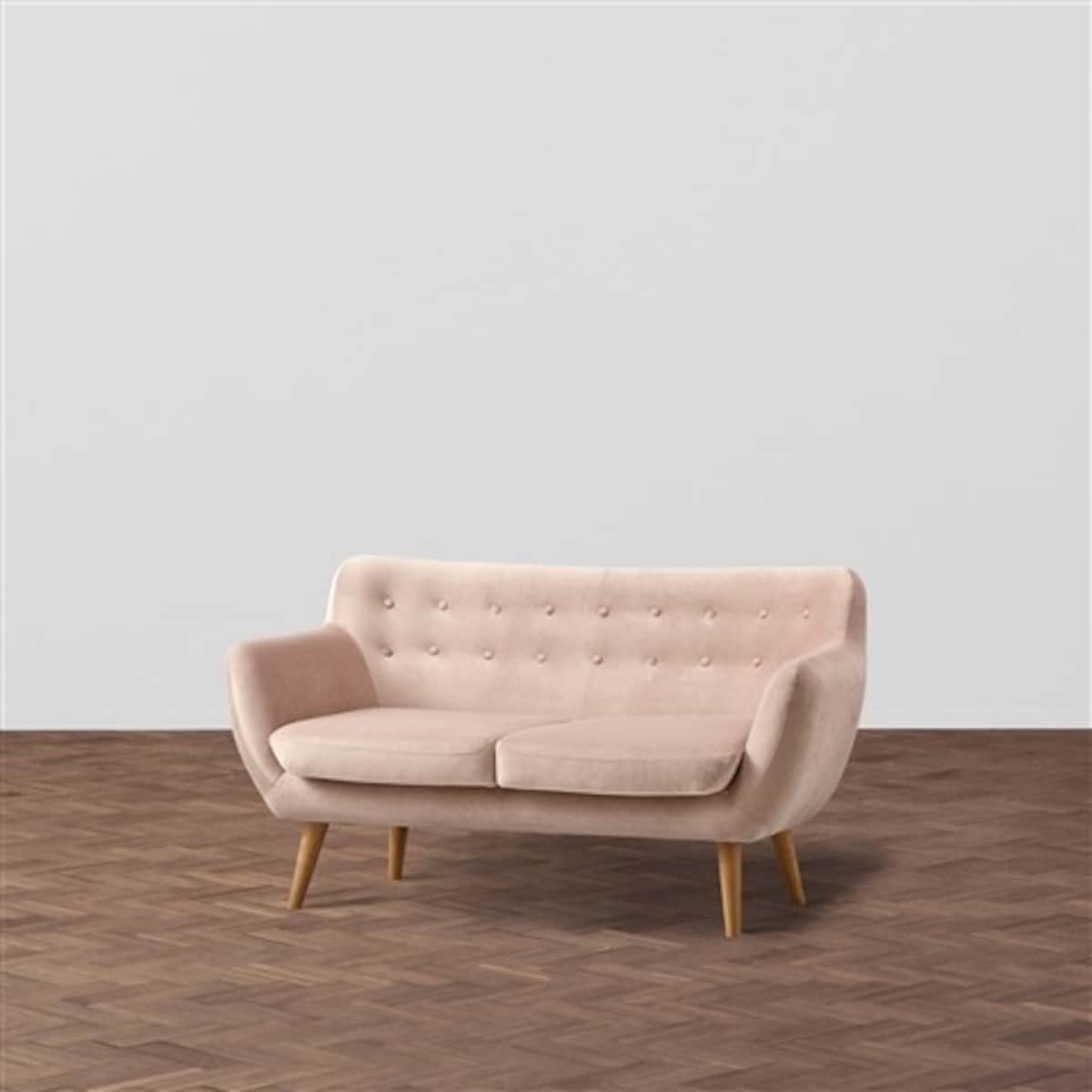 Francfranc（フランフラン）のナビアソファ 2S ベルベット（ライトピンク）税込82000円（画像はFrancfranc公式サイトより引用）