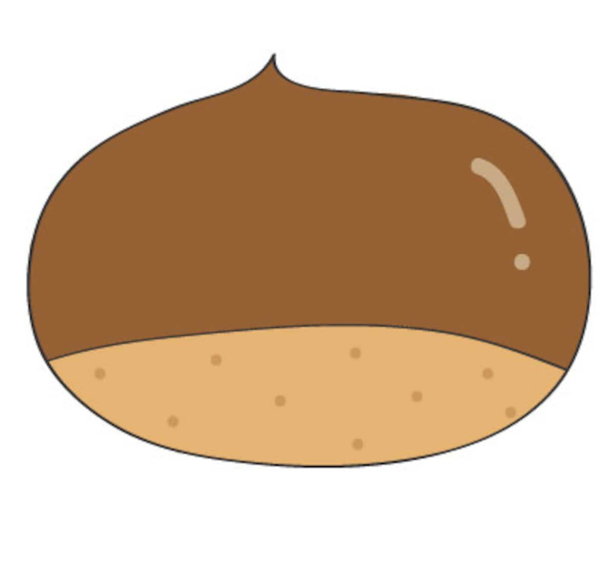 秋　イラスト　栗　カラー　かわいい