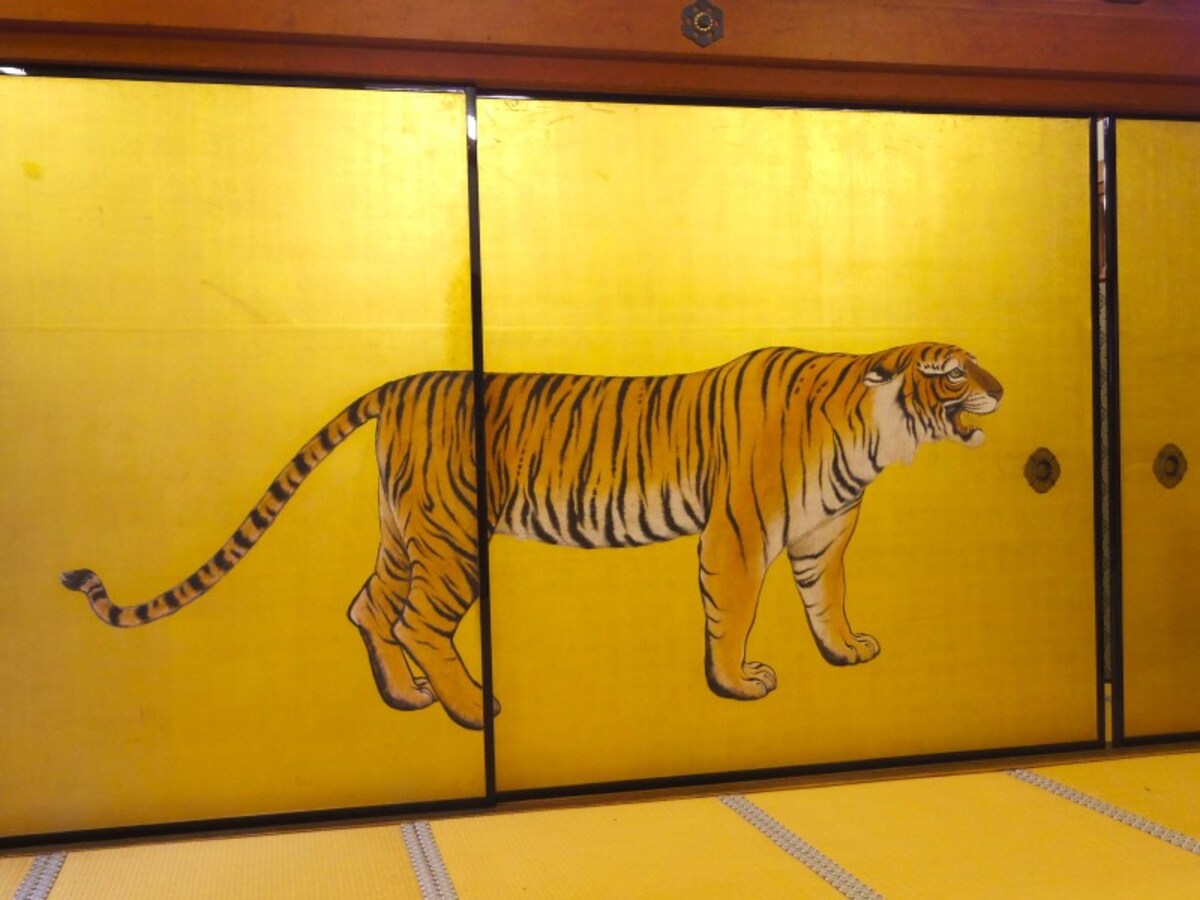 虎の襖絵の一部　※撮影禁止（特別に許可を得て撮影）
