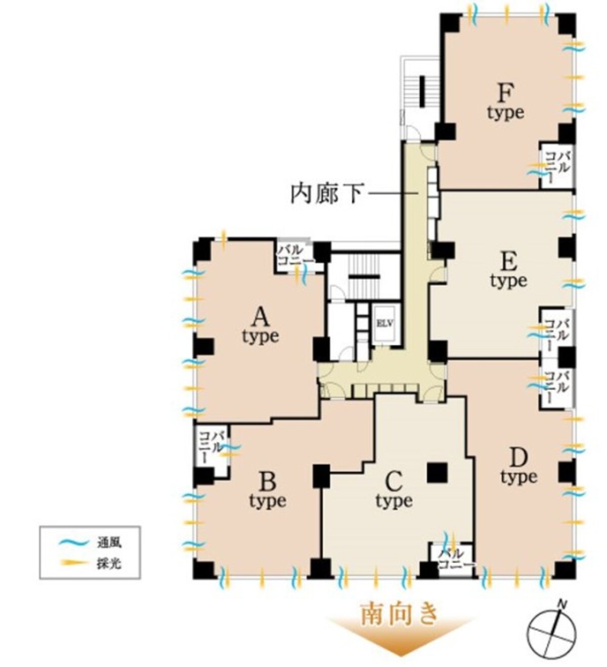 「パークホームズ日本橋三越前ザ　レジデンス」の基準階（3～12階）平面図