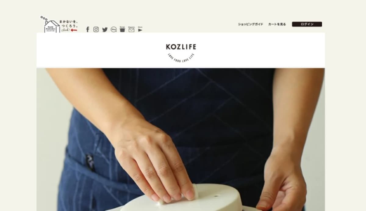 北欧雑貨のおすすめ通販サイト7：KOZLIFE（コズライフ）（画像はサイトトップキャプチャ）