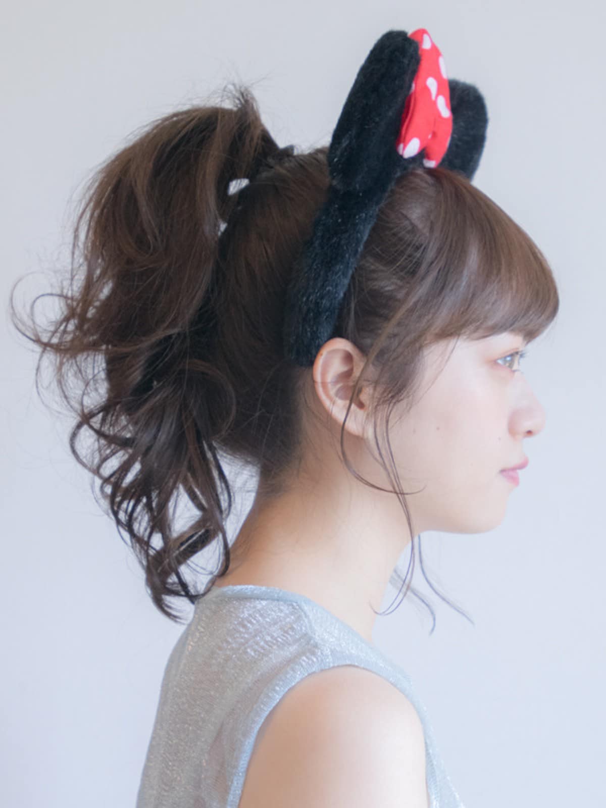 ポニーテール×カチューシャ　ディズニー髪型